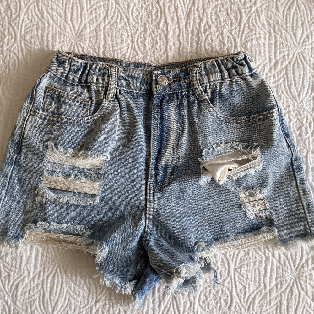 ripped jean shorts